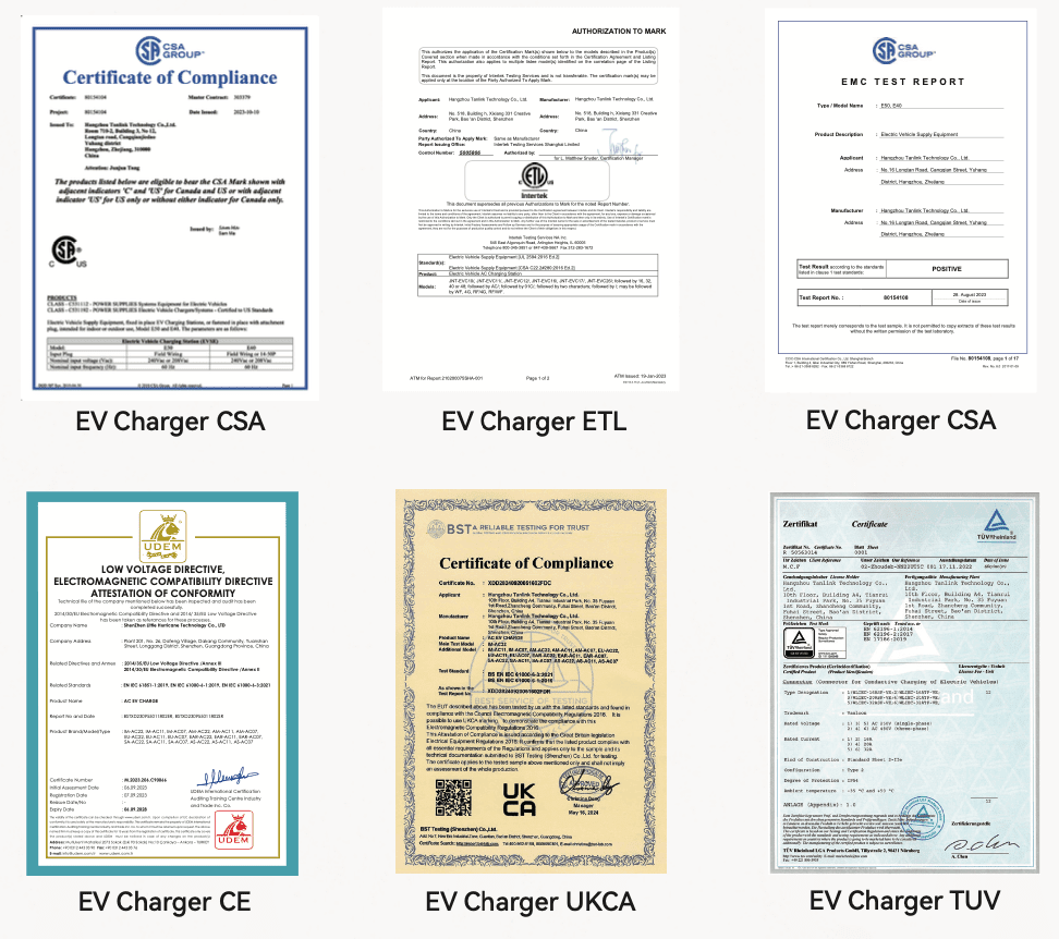 EV Charger Certificates